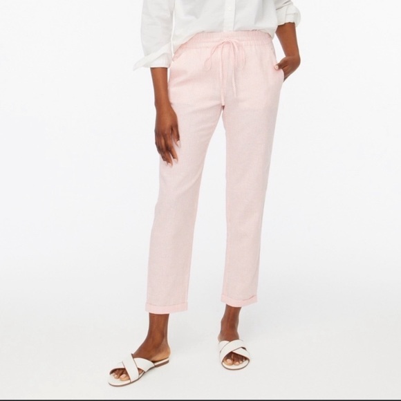 J. Crew Linen Striped Drawstring Pant. - Picture 1 of 3